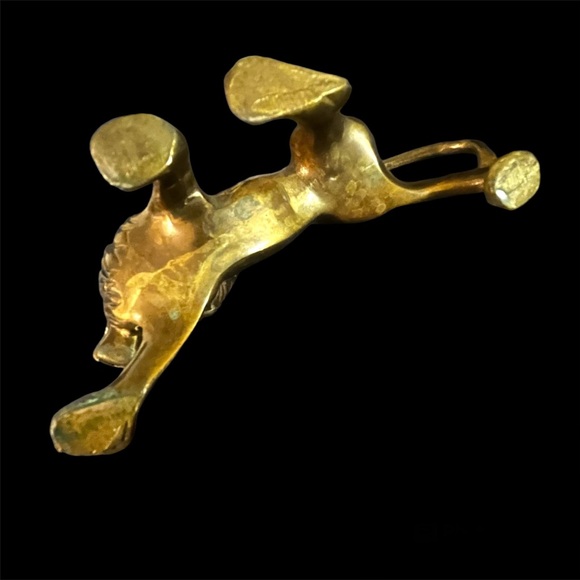 ηξψ Solid Brass Heavy Vintage Roaring Lion King of the Jungle Statue Figurine - Picture 10 of 12